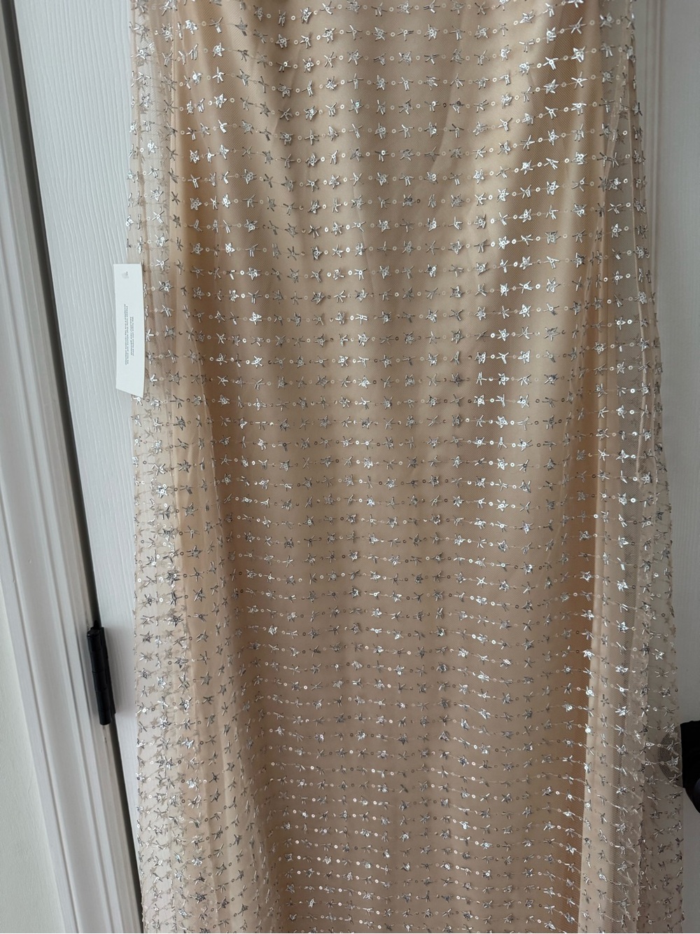 STAUD Aurielle Beaded Tulle Maxi Dress Stardust NEW with tag - Picture 4 of 12